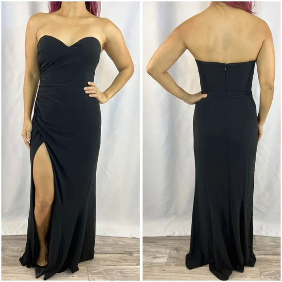 NWT Lovers and Friends Black Strapless Formal Gown $178 - Picture 1 of 14